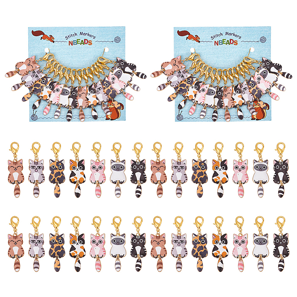 PandaHall Alloy Enamel Pendant Locking Stitch Markers, Zinc Alloy Lobster Claw Clasps Stitch Marker, Cat, Mixed Color, 5.6cm, 7 colors..., Multicolor
PandaHall Alloy Enamel Pendant Locking Stitch Markers, Zinc Alloy Lobster Claw Clasps Stitch Marker, Cat, Mixed Color, 5.6cm, 7 colors..., Multicolor