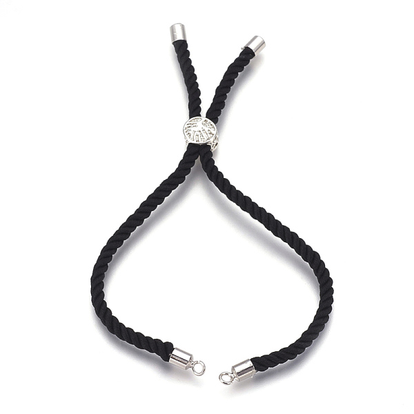 PandaHall Cotton Cord Bracelet Making, with Brass Findings, Flat Round with Tree of Life, Black, 8-5/8 inch(22cm), Hole: 2mm Cotton Black
PandaHall Cotton Cord Bracelet Making, with Brass Findings, Flat Round with Tree of Life, Black, 8-5/8 inch(22cm), Hole: 2mm Cotton Black