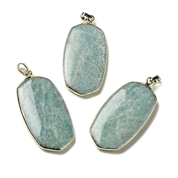 PandaHall Natural Amazonite Pendants, Oval Charms, with Rack Plating Golden Plated Brass Edge, 47x22~22.5x5~5.5mm, Hole: 4x6mm Amazonite...
PandaHall Natural Amazonite Pendants, Oval Charms, with Rack Plating Golden Plated Brass Edge, 47x22~22.5x5~5.5mm, Hole: 4x6mm Amazonite...