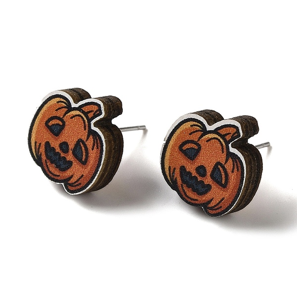PandaHall Wood Stud Earrings, with 316 Surgical Stainless Steel Pin, Halloween Theme, Chocolate, Pumpkin, 15x14mm Wood Pumpkin Brown
PandaHall Wood Stud Earrings, with 316 Surgical Stainless Steel Pin, Halloween Theme, Chocolate, Pumpkin, 15x14mm Wood Pumpkin Brown