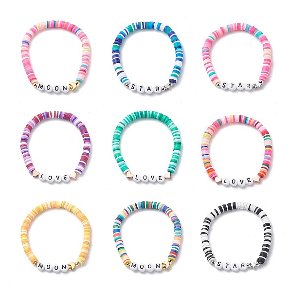 PandaHall 9Pcs 9 Style Handmade Polymer Clay Heishi Surfer Stretch Bracelets Set, Word Love Star Moon Acrylic Beaded Stackable Preppy..., Multicolor
PandaHall 9Pcs 9 Style Handmade Polymer Clay Heishi Surfer Stretch Bracelets Set, Word Love Star Moon Acrylic Beaded Stackable Preppy..., Multicolor