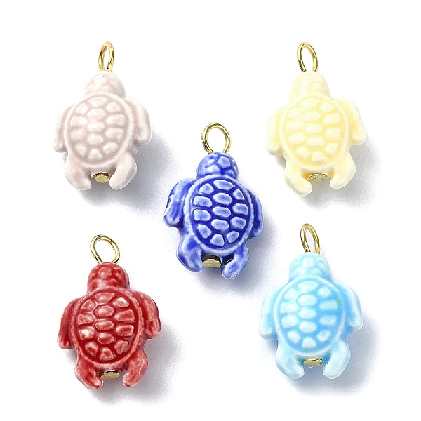 PandaHall Handmade Procelain Pendants, with Golden Tone Iron Loop, Turtles, Mixed Color, 24x15x8.5mm, Hole: 3mm Porcelain Turtle Multicolor
PandaHall Handmade Procelain Pendants, with Golden Tone Iron Loop, Turtles, Mixed Color, 24x15x8.5mm, Hole: 3mm Porcelain Turtle Multicolor