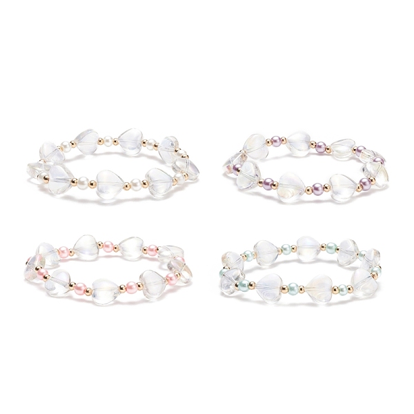 PandaHall Glass Heart Beaded Stretch Bracelet for Kid, Mixed Color, Inner Diameter: 1-3/4 inch(4.3cm) Glass Multicolor
PandaHall Glass Heart Beaded Stretch Bracelet for Kid, Mixed Color, Inner Diameter: 1-3/4 inch(4.3cm) Glass Multicolor