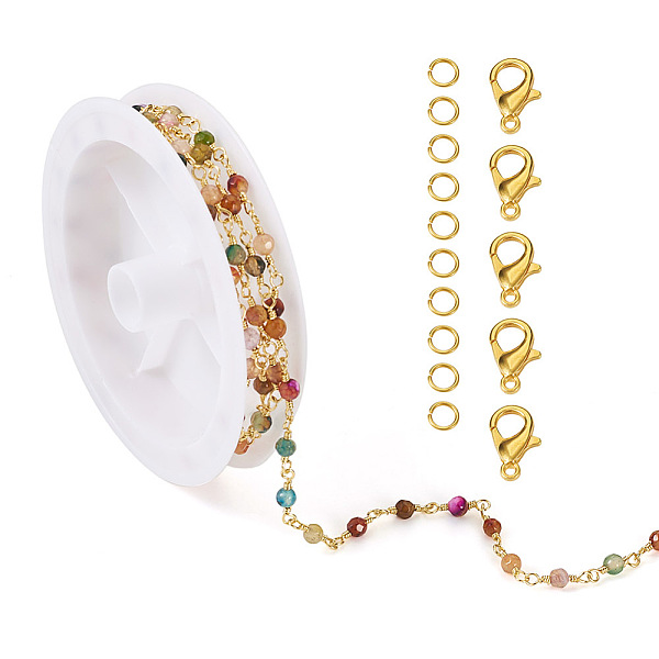PandaHall DIY Chain Bracelet Necklace Making Kit, Including 1M Round Natural Agate Handmade Beaded Chains, Alloy Clasps, Iron Jump Rings..., Multicolor
PandaHall DIY Chain Bracelet Necklace Making Kit, Including 1M Round Natural Agate Handmade Beaded Chains, Alloy Clasps, Iron Jump Rings..., Multicolor