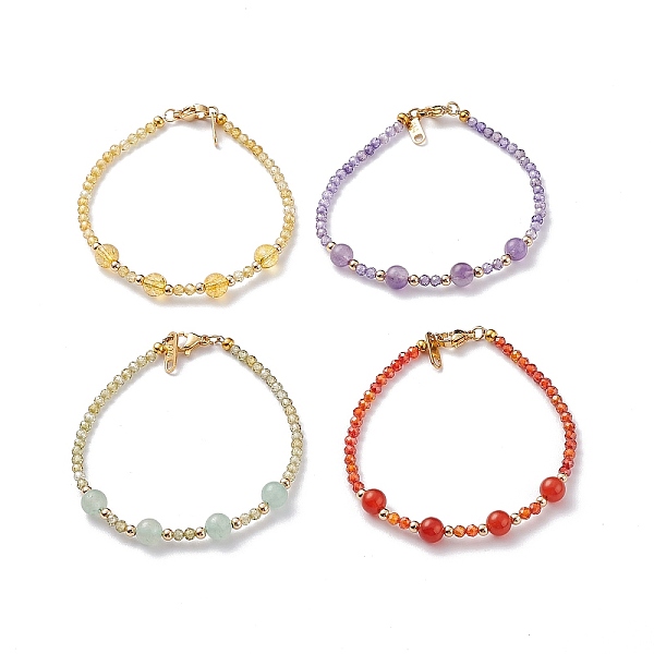 PandaHall Natural & Synthetic Mixed Gemstone Beaded Bracelets Sets, with Cubic Zirconia Beads & Brass Beads, 7-5/8 inch(19.5cm), 4pcs/set...
PandaHall Natural & Synthetic Mixed Gemstone Beaded Bracelets Sets, with Cubic Zirconia Beads & Brass Beads, 7-5/8 inch(19.5cm), 4pcs/set...