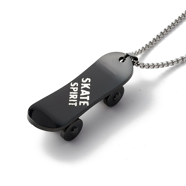 PandaHall 304 Stainless Steel Skateboard with Word Skate Spirit Pendant Necklace, Punk Hip-Hop Jewelry for Women Men, Electrophoresis Black...
PandaHall 304 Stainless Steel Skateboard with Word Skate Spirit Pendant Necklace, Punk Hip-Hop Jewelry for Women Men, Electrophoresis Black...