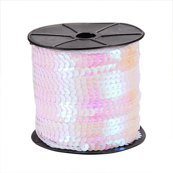 PandaHall White With AB Color Paillette/Sequins Roll, 6mm in diameter, 100 yards/roll Plastic Flat Round White
PandaHall White With AB Color Paillette/Sequins Roll, 6mm in diameter, 100 yards/roll Plastic Flat Round White