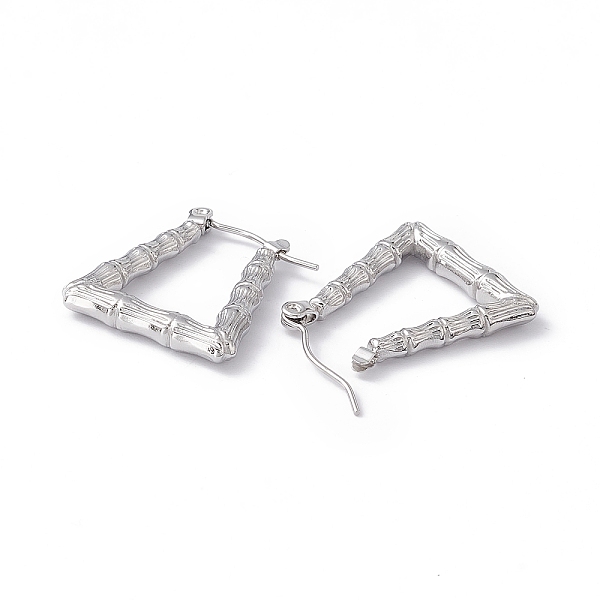 PandaHall 304 Stainless Steel Trapezoid with Bamboo Hoop Earrings for Women, Stainless Steel Color, 22.5x19.5x3.5mm, Pin: 0.7mm 304...
PandaHall 304 Stainless Steel Trapezoid with Bamboo Hoop Earrings for Women, Stainless Steel Color, 22.5x19.5x3.5mm, Pin: 0.7mm 304...