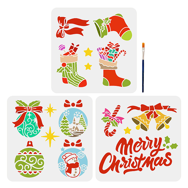 PandaHall MAYJOYDIY US 3Pcs 3 Styles Christmas PET Hollow Out Drawing Painting Stencils, with 1Pc Art Paint Brushes, Christmas Bell...
PandaHall MAYJOYDIY US 3Pcs 3 Styles Christmas PET Hollow Out Drawing Painting Stencils, with 1Pc Art Paint Brushes, Christmas Bell...