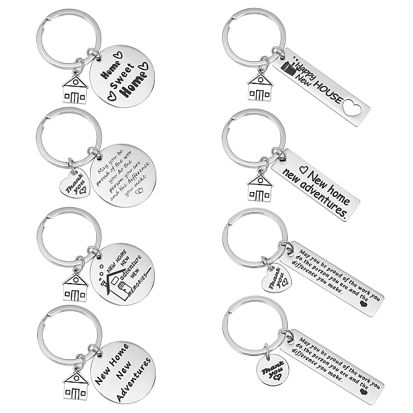 PandaHall 8Pcs 8 Style 304 Stainless Steel Lettering Keychains, Teachers' Day Theme, with Word, Flat Round & House & Heart & Rectangle...
PandaHall 8Pcs 8 Style 304 Stainless Steel Lettering Keychains, Teachers' Day Theme, with Word, Flat Round & House & Heart & Rectangle...