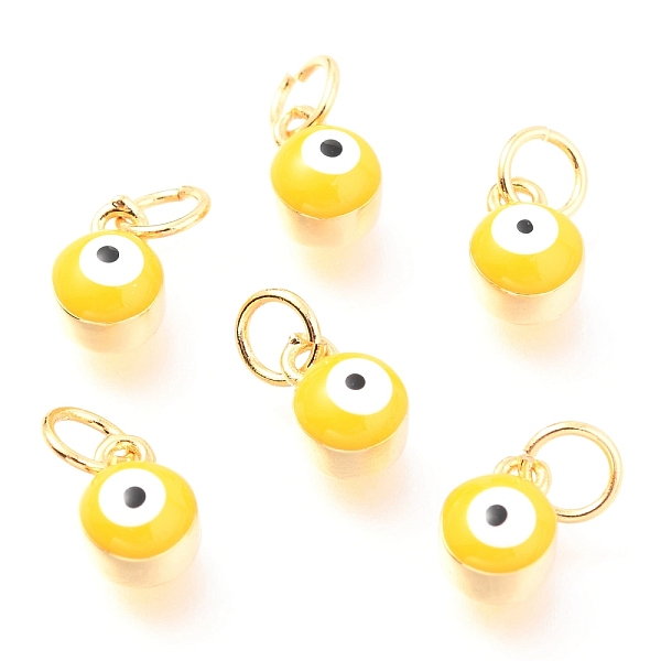 PandaHall Brass Enamel Pendants, Long-Lasting Plated, Real 18K Gold Plated, with Jump Rings, Column with Evil Eye, Yellow, 8x5.5x4.5mm,Jump...
PandaHall Brass Enamel Pendants, Long-Lasting Plated, Real 18K Gold Plated, with Jump Rings, Column with Evil Eye, Yellow, 8x5.5x4.5mm,Jump...