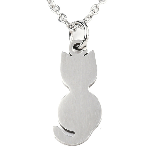 PandaHall 201 Stainless Steel Kitten Pendant Necklaces, with Cable Chains, Cat Silhouette, Stainless Steel Color, 15.7 inch(40cm), 1.5mm...
PandaHall 201 Stainless Steel Kitten Pendant Necklaces, with Cable Chains, Cat Silhouette, Stainless Steel Color, 15.7 inch(40cm), 1.5mm...