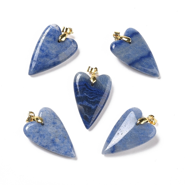 PandaHall Natural Blue Aventurine Pendants, with Rack Plating Golden Plated Brass Findings, Long-Lasting Plated, Heart, 32~34x20x8mm, Hole...
PandaHall Natural Blue Aventurine Pendants, with Rack Plating Golden Plated Brass Findings, Long-Lasting Plated, Heart, 32~34x20x8mm, Hole...