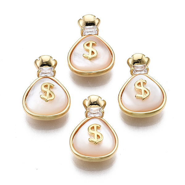 PandaHall Brass Micro Pave Clear Cubic Zirconia Charms, with Natural Shell, Nickel Free, Purse, Real 18K Gold Plated, 14.5x10x5mm, Hole...
PandaHall Brass Micro Pave Clear Cubic Zirconia Charms, with Natural Shell, Nickel Free, Purse, Real 18K Gold Plated, 14.5x10x5mm, Hole...