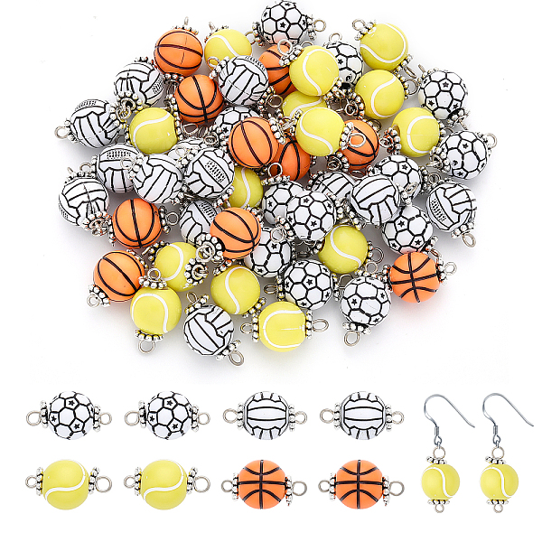 PandaHall CHGCRAFT 100Pcs 4 Styles Acrylic Sports Ball Connector Charms Basketball Connector Charm Football Link Connector Pendants for...
PandaHall CHGCRAFT 100Pcs 4 Styles Acrylic Sports Ball Connector Charms Basketball Connector Charm Football Link Connector Pendants for...