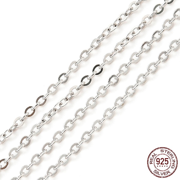 PandaHall Rhodium Plated 925 Sterling Silver Flat Cable Chains, Soldered, Platinum, Link: 2x1.5x0.5mm Sterling Silver
PandaHall Rhodium Plated 925 Sterling Silver Flat Cable Chains, Soldered, Platinum, Link: 2x1.5x0.5mm Sterling Silver