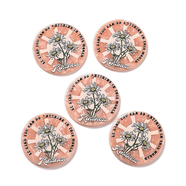 PandaHall Printed Opaque Acrylic Pendants, Flat Round with Flower Pattern, Light Salmon, 34.5x2.5mm, Hole: 2mm Acrylic Flat Round
PandaHall Printed Opaque Acrylic Pendants, Flat Round with Flower Pattern, Light Salmon, 34.5x2.5mm, Hole: 2mm Acrylic Flat Round