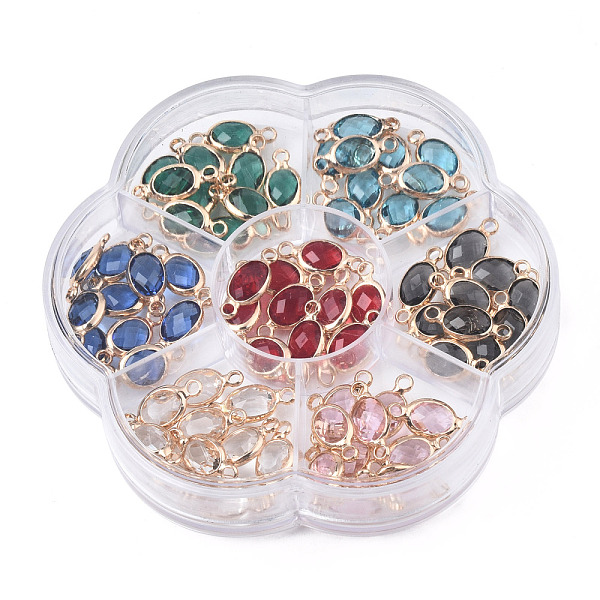 PandaHall 70Pcs 7 Colors K9 Glass Connector Charms, with Light Gold Plated Brass Findings, Oval, Faceted, Mixed Color, 15x6.5x3.5mm, Hole..., Multicolor
PandaHall 70Pcs 7 Colors K9 Glass Connector Charms, with Light Gold Plated Brass Findings, Oval, Faceted, Mixed Color, 15x6.5x3.5mm, Hole..., Multicolor
