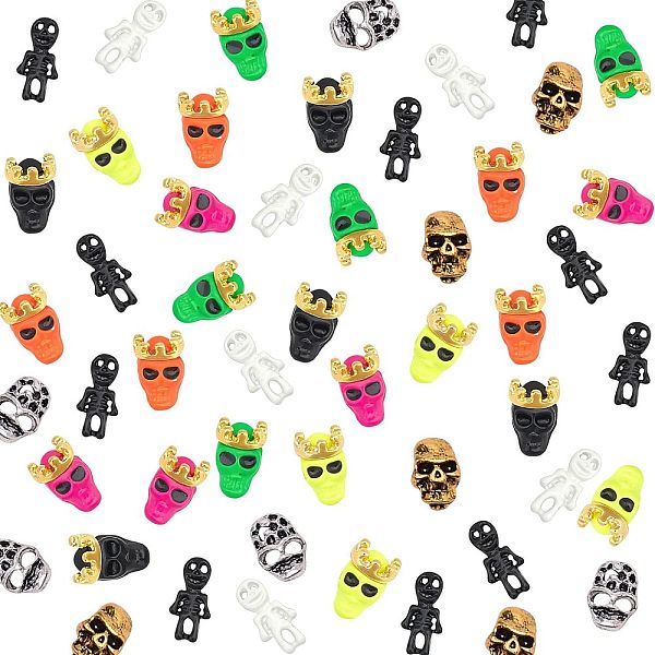 PandaHall Olycraft 45Pcs 9 Style Alloy Skull & Skeleton Cabochons, Nail Art Decoration Accessories, Mixed Color, 7~12x5.5~6.7x1.6~4mm..., Multicolor
PandaHall Olycraft 45Pcs 9 Style Alloy Skull & Skeleton Cabochons, Nail Art Decoration Accessories, Mixed Color, 7~12x5.5~6.7x1.6~4mm..., Multicolor