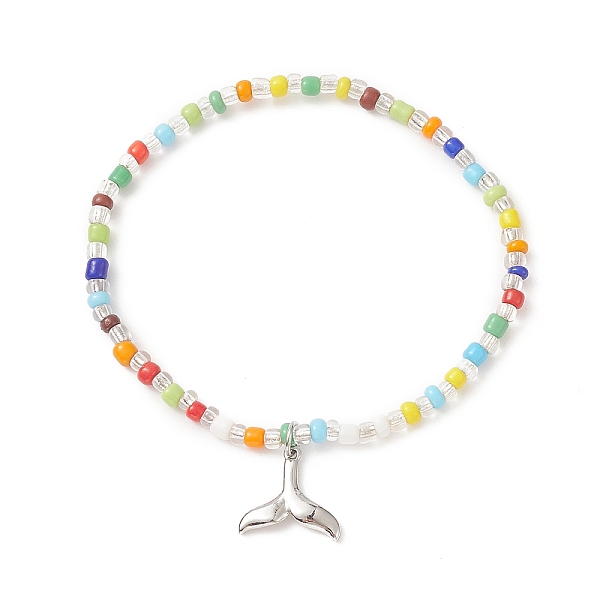 PandaHall Colorful Seed Beaded Stretch Bracelet with Brass Charms for Women, Whale Tail Pattern, Inner Diameter: 2 inch(5.2cm), Pendants...
PandaHall Colorful Seed Beaded Stretch Bracelet with Brass Charms for Women, Whale Tail Pattern, Inner Diameter: 2 inch(5.2cm), Pendants...