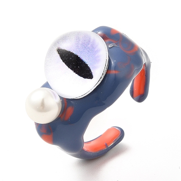 PandaHall Acrylic Double Dragon Eye Open Cuff Ring, Alloy Enamel Twist Wave Ring for Women, Marine Blue, US Size 7 1/4(17.5mm) Alloy
PandaHall Acrylic Double Dragon Eye Open Cuff Ring, Alloy Enamel Twist Wave Ring for Women, Marine Blue, US Size 7 1/4(17.5mm) Alloy
