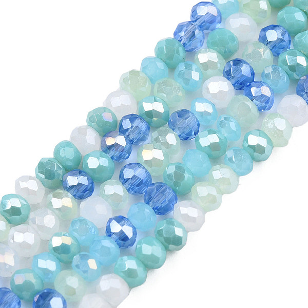 PandaHall Electroplate Glass Beads Strands, AB Color Plated, Faceted, Rondelle, Light Sky Blue, 3x2.5mm, Hole: 0.7mm, about 188~190pcs/16.93...
PandaHall Electroplate Glass Beads Strands, AB Color Plated, Faceted, Rondelle, Light Sky Blue, 3x2.5mm, Hole: 0.7mm, about 188~190pcs/16.93...