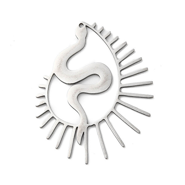 PandaHall 201 Stainless Steel Pendants, Snake Charm, Stainless Steel Color, 36x29x1mm, Hole: 1mm 201 Stainless Steel Snake
PandaHall 201 Stainless Steel Pendants, Snake Charm, Stainless Steel Color, 36x29x1mm, Hole: 1mm 201 Stainless Steel Snake