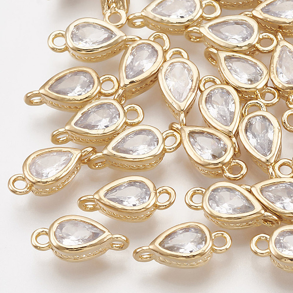 PandaHall Brass Cubic Zirconia Links, Teardrop, Clear, Real 18K Gold Plated, 10x4x3mm, Hole: 1mm Brass+Cubic Zirconia Teardrop Clear
PandaHall Brass Cubic Zirconia Links, Teardrop, Clear, Real 18K Gold Plated, 10x4x3mm, Hole: 1mm Brass+Cubic Zirconia Teardrop Clear
