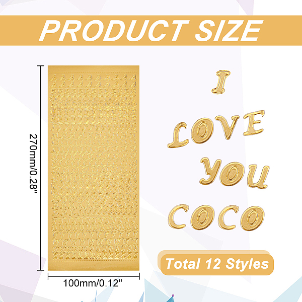 PandaHall AHADERMAKER 12 Sheets 12 Styles Waterproof PVC Decorative Stickers, Hot stamping Adhesive Stickers, Capital Letter/Small..., Multicolor
PandaHall AHADERMAKER 12 Sheets 12 Styles Waterproof PVC Decorative Stickers, Hot stamping Adhesive Stickers, Capital Letter/Small..., Multicolor
