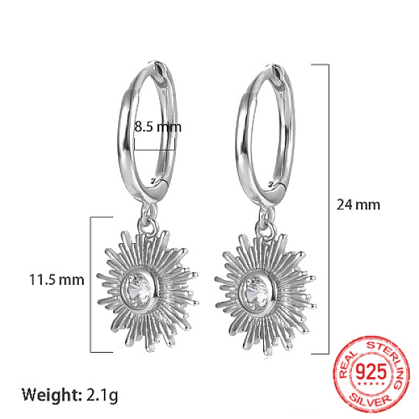 PandaHall Rhodium Plated 925 Sterling Silver Micro Pave Cubic Zirconia Dangle Hoop Earrings, Sun, Platinum, 24mm Sterling Silver Sun Clear
PandaHall Rhodium Plated 925 Sterling Silver Micro Pave Cubic Zirconia Dangle Hoop Earrings, Sun, Platinum, 24mm Sterling Silver Sun Clear
