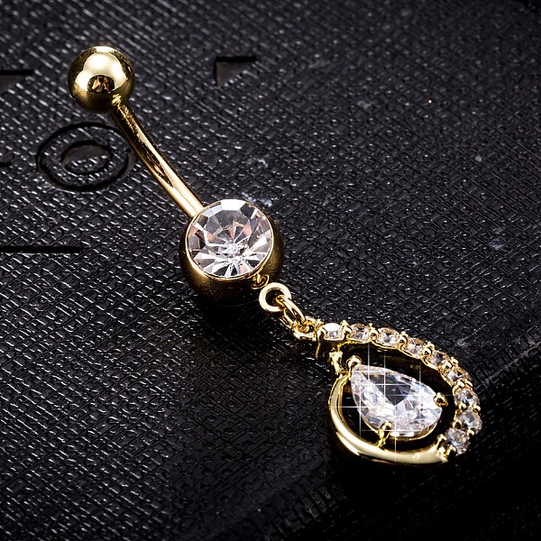 PandaHall Piercing Jewelry, Brass Cubic Zirconia Navel Ring, Belly Rings, with 304 Stainless Steel Bar, Cadmium Free & Lead Free, Real 18K..., Clear
PandaHall Piercing Jewelry, Brass Cubic Zirconia Navel Ring, Belly Rings, with 304 Stainless Steel Bar, Cadmium Free & Lead Free, Real 18K..., Clear