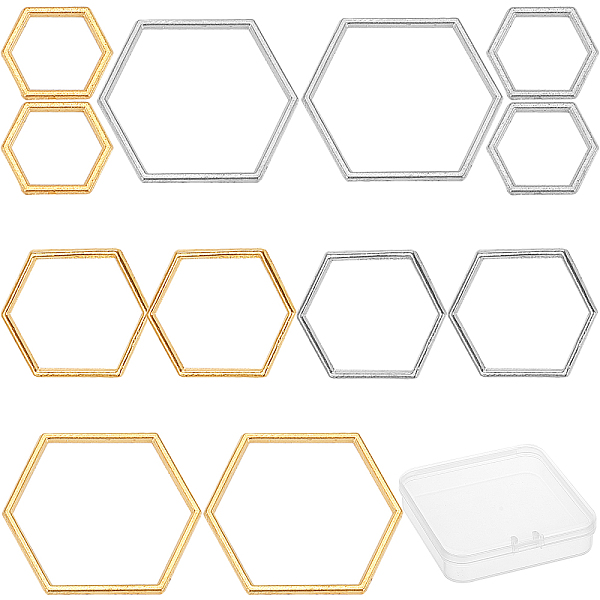 PandaHall SUNNYCLUE Alloy Linking Rings, Hexagon, Platinum & Golden, 48pcs/box Alloy Hexagon
PandaHall SUNNYCLUE Alloy Linking Rings, Hexagon, Platinum & Golden, 48pcs/box Alloy Hexagon