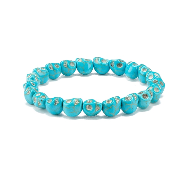 PandaHall Synthetic Turquoise(Dyed) Skull Stretch Bracelet, Gemstone Halloween Jewelry for Women, Cyan, Beads: 10x8x9.5mm, Inner Diameter...
PandaHall Synthetic Turquoise(Dyed) Skull Stretch Bracelet, Gemstone Halloween Jewelry for Women, Cyan, Beads: 10x8x9.5mm, Inner Diameter...