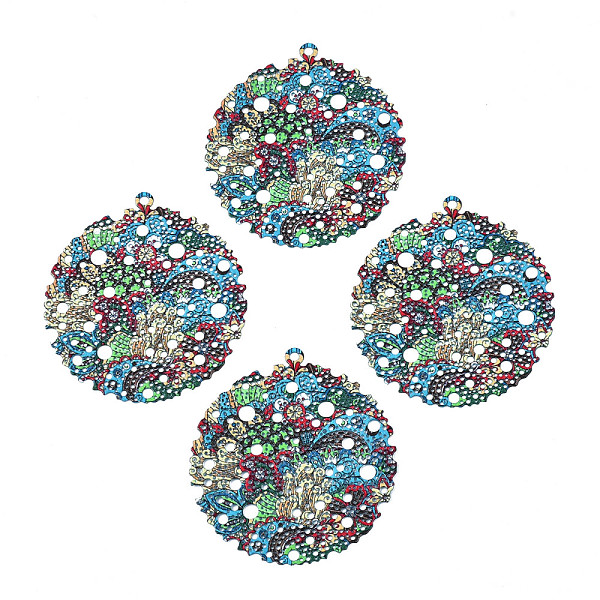 PandaHall 430 Stainless Steel Pendants, Spray Painted, Etched Metal Embellishments, Flat Round with Plant Pattern, Dark Turquoise...
PandaHall 430 Stainless Steel Pendants, Spray Painted, Etched Metal Embellishments, Flat Round with Plant Pattern, Dark Turquoise...