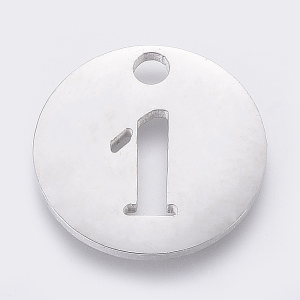 PandaHall 304 Stainless Steel Pendants, Cut-Out, Hollow, Flat Round with Number, Stainless Steel Color, Num.1, 19x1.5mm, Hole: 2.5mm 304...
PandaHall 304 Stainless Steel Pendants, Cut-Out, Hollow, Flat Round with Number, Stainless Steel Color, Num.1, 19x1.5mm, Hole: 2.5mm 304...