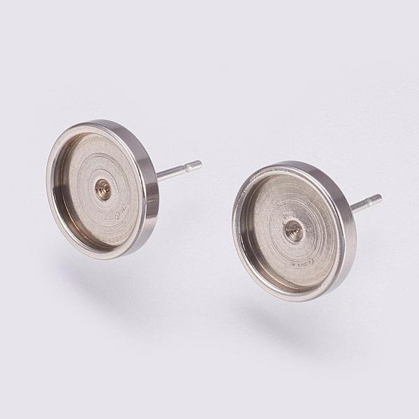 PandaHall 201 Stainless Steel Stud Earring Settings, with 304 Stainless Steel Pins, Flat Round, Stainless Steel Color, Tray: 10mm, 12x2mm...
PandaHall 201 Stainless Steel Stud Earring Settings, with 304 Stainless Steel Pins, Flat Round, Stainless Steel Color, Tray: 10mm, 12x2mm...