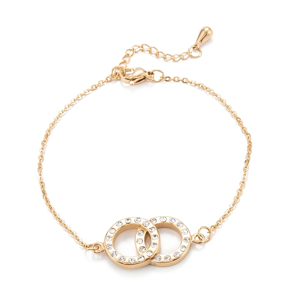 PandaHall Vacuum Plating 304 Stainless Steel Link Bracelets, Flat Round with Rhinestones, Golden, 7-1/4 inch(18.5cm) 304 Stainless Steel..., Clear
PandaHall Vacuum Plating 304 Stainless Steel Link Bracelets, Flat Round with Rhinestones, Golden, 7-1/4 inch(18.5cm) 304 Stainless Steel..., Clear
