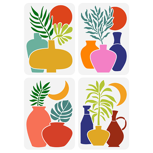 PandaHall 4Pcs 4 Styles PET Hollow Out Drawing Painting Stencils, for DIY Scrapbook, Photo Album, Pineapple, Vase Pattern, 297x210mm...
PandaHall 4Pcs 4 Styles PET Hollow Out Drawing Painting Stencils, for DIY Scrapbook, Photo Album, Pineapple, Vase Pattern, 297x210mm...