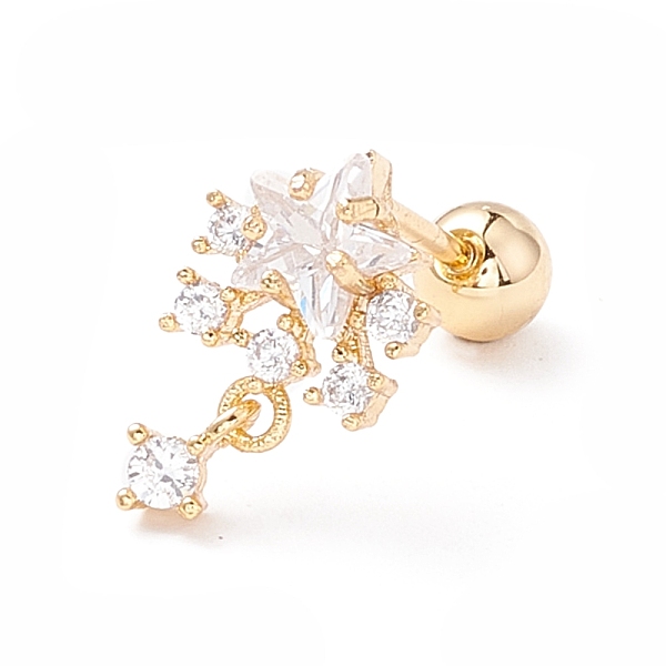 PandaHall Snowflake Clear Cubic Zirconia Stud Earrings for Women, Brass Drop Earrings with Screw Back Ball Tragus, Golden, 13x7.5x4.7mm, Pin...
PandaHall Snowflake Clear Cubic Zirconia Stud Earrings for Women, Brass Drop Earrings with Screw Back Ball Tragus, Golden, 13x7.5x4.7mm, Pin...