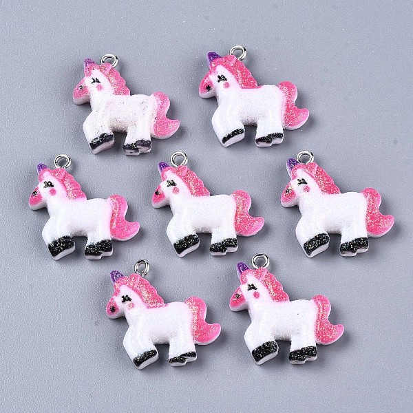 PandaHall Resin Pendants, with Glitter Powder and Platinum Iron Findings, Unicorn, Hot Pink, 23~25x23~24.5x5~6mm, Hole: 2mm Iron+Resin...
PandaHall Resin Pendants, with Glitter Powder and Platinum Iron Findings, Unicorn, Hot Pink, 23~25x23~24.5x5~6mm, Hole: 2mm Iron+Resin...