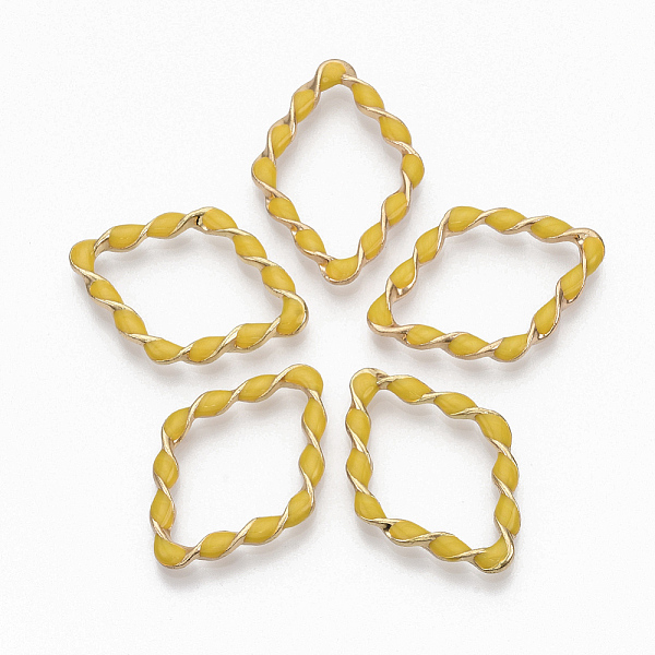 PandaHall Eco-Friendly Alloy Linking Rings, with Enamel, Twist Rhombus, Light Gold, Yellow, 36x25.5x4mm, Diagonal Length: 36mm, Side Length...
PandaHall Eco-Friendly Alloy Linking Rings, with Enamel, Twist Rhombus, Light Gold, Yellow, 36x25.5x4mm, Diagonal Length: 36mm, Side Length...