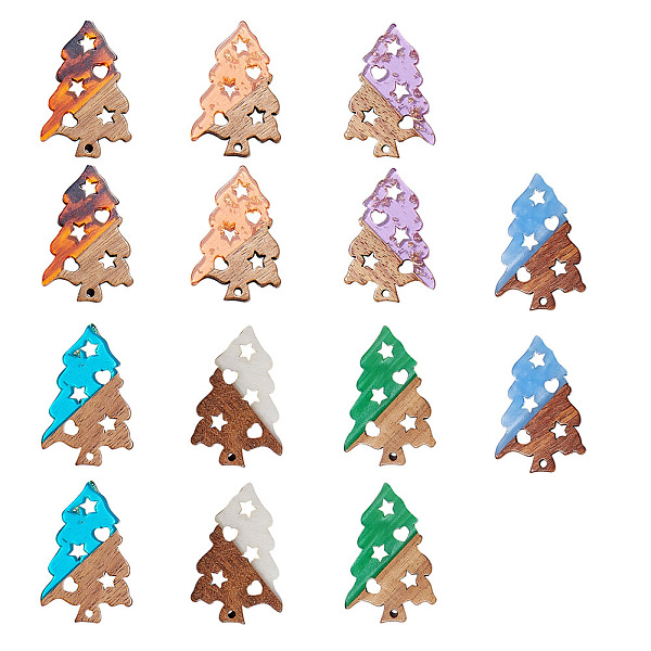 PandaHall Transparent and Opaque Resin & Walnut Wood Pendants, Christmas Tree, Mixed Color, 40x26.5x3mm, Hole: 2mm, 7 colors, 2pcs/color..., Multicolor
PandaHall Transparent and Opaque Resin & Walnut Wood Pendants, Christmas Tree, Mixed Color, 40x26.5x3mm, Hole: 2mm, 7 colors, 2pcs/color..., Multicolor