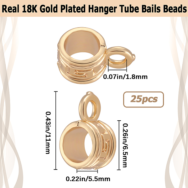 PandaHall Beebeecraft 1 Box 25Pcs Bails Beads 18K Gold Plated Column Hanger Tube Beads Charm Dangle with Loop for European Charm Bracelet...
PandaHall Beebeecraft 1 Box 25Pcs Bails Beads 18K Gold Plated Column Hanger Tube Beads Charm Dangle with Loop for European Charm Bracelet...
