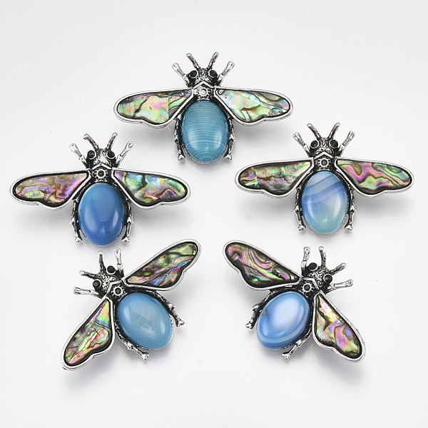 PandaHall Natural Agate Brooches/Pendants, with Rhinestone and Alloy Findings, Abalone Shell/Paua Shelland Resin Bottom, Dyed, Bee, Antique..., Black
PandaHall Natural Agate Brooches/Pendants, with Rhinestone and Alloy Findings, Abalone Shell/Paua Shelland Resin Bottom, Dyed, Bee, Antique..., Black