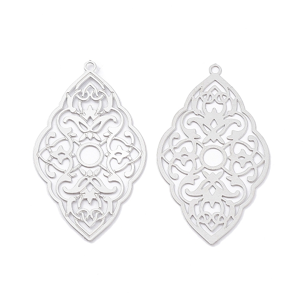 PandaHall 304 Stainless Steel Pendants, Etched Metal Embellishments, Rhombus with Flower Charm, Stainless Steel Color, 42.5x24x0.3mm, Hole...
PandaHall 304 Stainless Steel Pendants, Etched Metal Embellishments, Rhombus with Flower Charm, Stainless Steel Color, 42.5x24x0.3mm, Hole...
