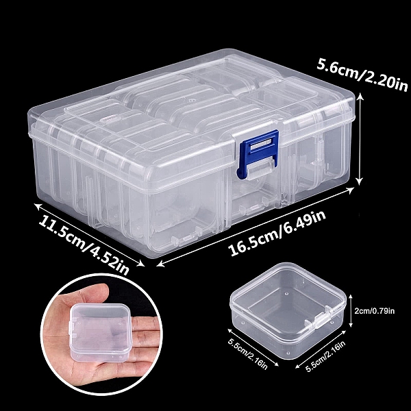 PandaHall Plastic Craft Organizer Case Sets, 14 Grids Bead Containers, Rectangle, Clear, 16.5x11.5x5.6cm, Column Box: 2.5x4.8cm Plastic...
PandaHall Plastic Craft Organizer Case Sets, 14 Grids Bead Containers, Rectangle, Clear, 16.5x11.5x5.6cm, Column Box: 2.5x4.8cm Plastic...