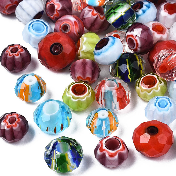 PandaHall Handmade Millefiori Lampwork Beads, Faceted, Rondelle, Mixed Color, 9.5~12x6.5~8mm, Hole: 1~5mm, about 100pcs/bag Millefiori..., Multicolor
PandaHall Handmade Millefiori Lampwork Beads, Faceted, Rondelle, Mixed Color, 9.5~12x6.5~8mm, Hole: 1~5mm, about 100pcs/bag Millefiori..., Multicolor