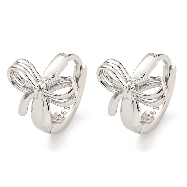 PandaHall Rhodium Plated 925 Sterling Silver Hoop Earring, Bowknot, Platinum, 15x11.5mm Sterling Silver Bowknot
PandaHall Rhodium Plated 925 Sterling Silver Hoop Earring, Bowknot, Platinum, 15x11.5mm Sterling Silver Bowknot