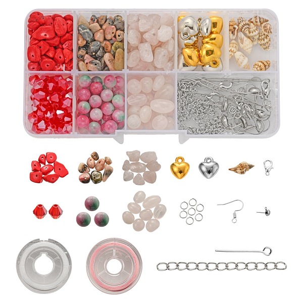 PandaHall DIY Jewelry Making Kits, Including Gemstone Beads, CCB Plastic Pendants, Natural Cowrie Shell Beads, Electroplate Glass Beads..., Multicolor
PandaHall DIY Jewelry Making Kits, Including Gemstone Beads, CCB Plastic Pendants, Natural Cowrie Shell Beads, Electroplate Glass Beads..., Multicolor
