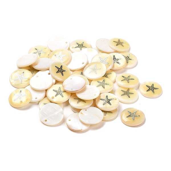 PandaHall Freshwater Shell Pendants, Flat Round with Platinum Plated Starfish/Sea Stars, Cornsilk, 16.5x3mm, Hole: 1.4mm Freshwater Shell..., Gold
PandaHall Freshwater Shell Pendants, Flat Round with Platinum Plated Starfish/Sea Stars, Cornsilk, 16.5x3mm, Hole: 1.4mm Freshwater Shell..., Gold